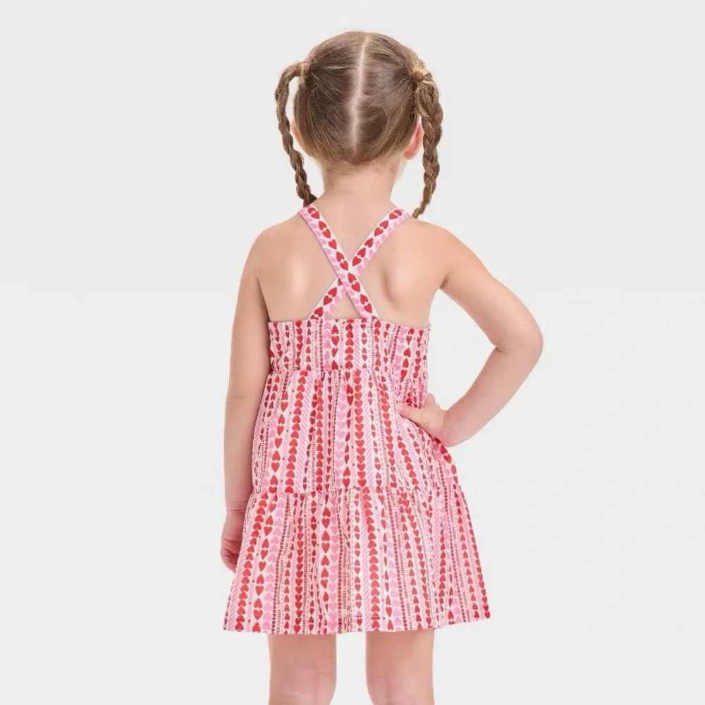 Girls' Hearts Tank Valentine's Day Dress - Cat & Jack nwt Red/Pink